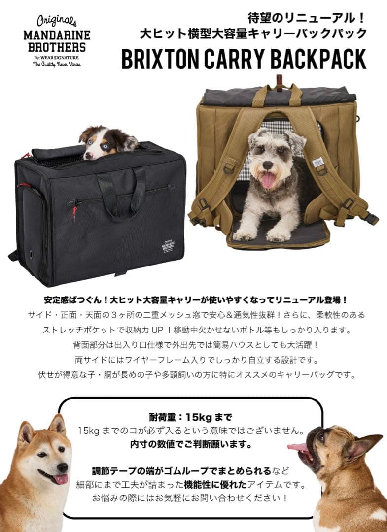 ブリクストンキャリーバックパック ワイド ※リニューアル　ブラックL