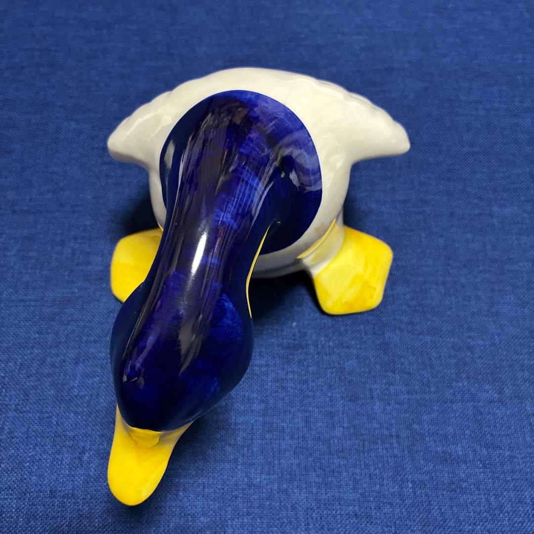 青と白の陶器製アヒル　イギリス製
