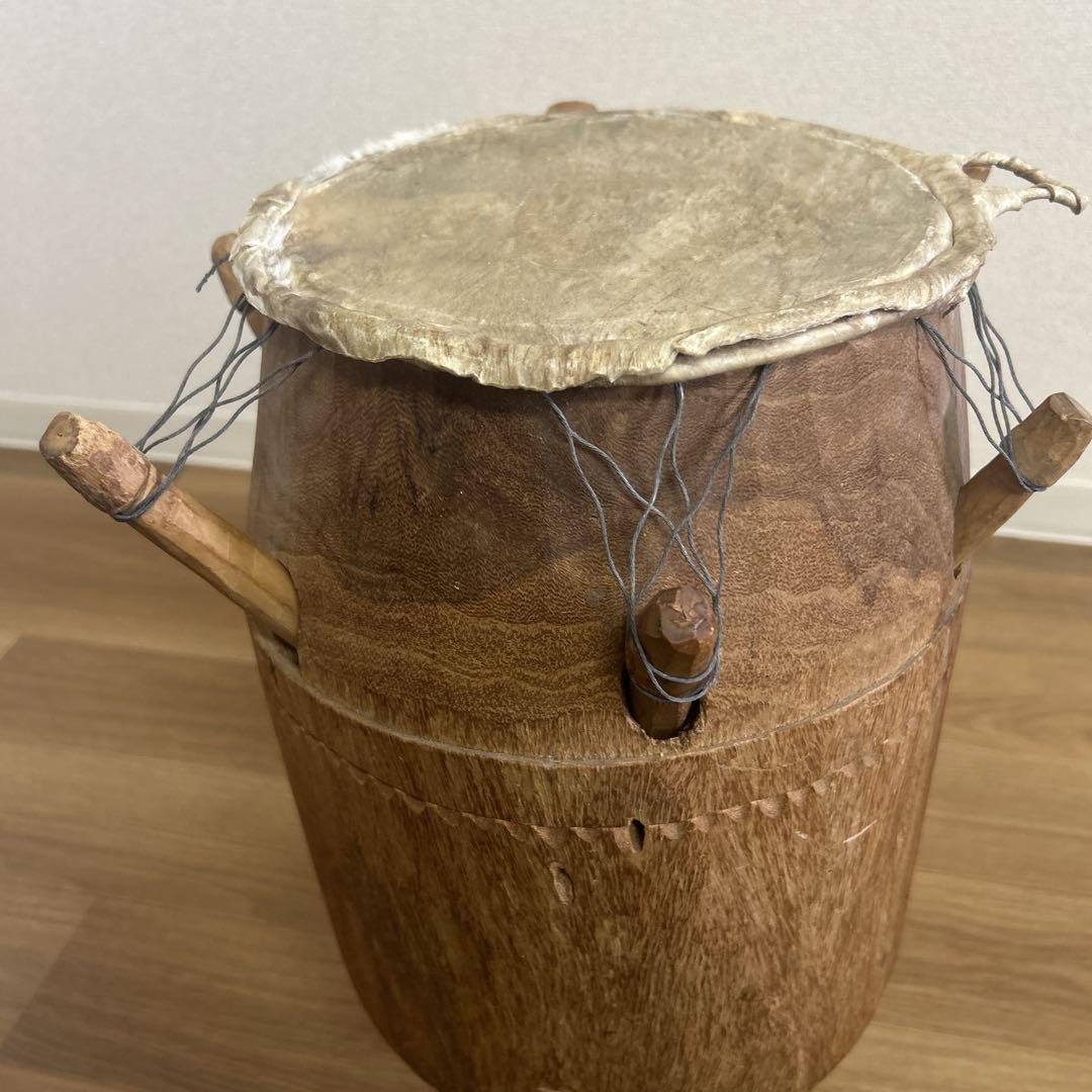 【希少】アフリカンドラム　太鼓　トーゴ　木製　タルンバット