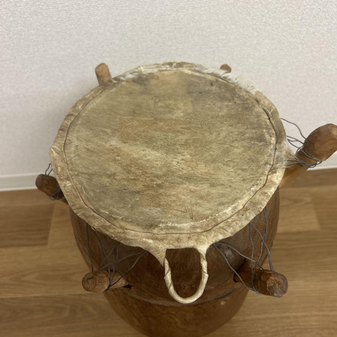 【希少】アフリカンドラム　太鼓　トーゴ　木製　タルンバット