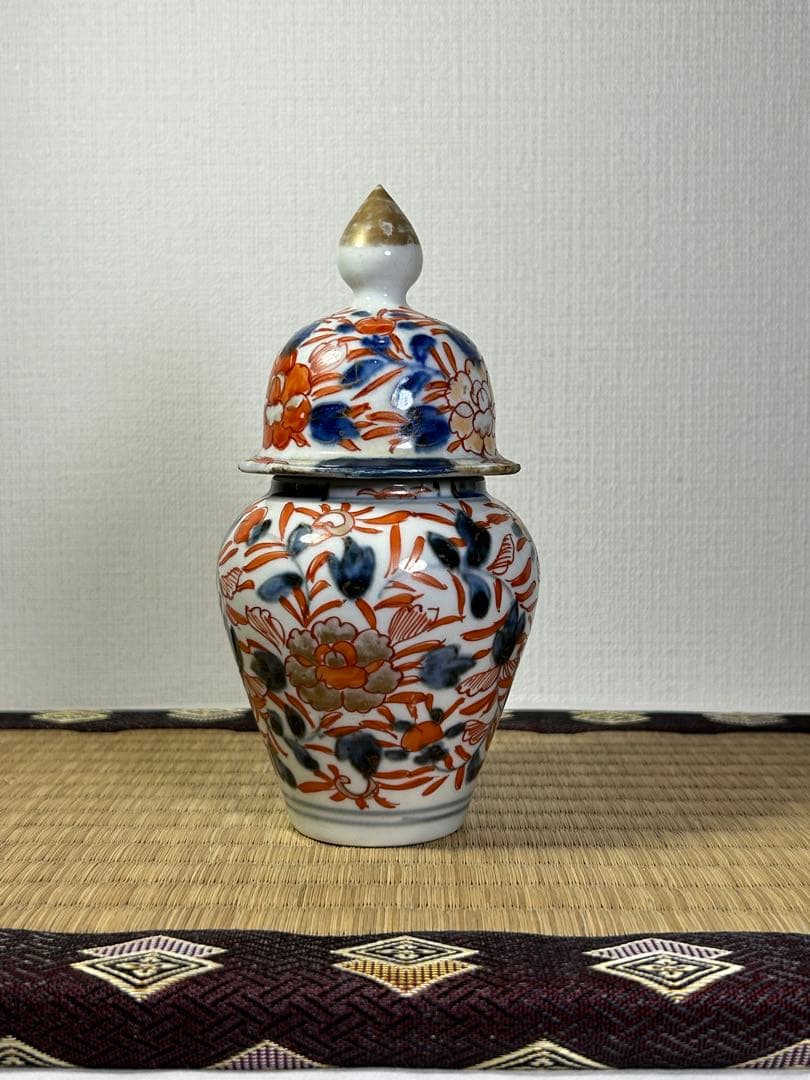 古伊万里　染め錦　沈香壺