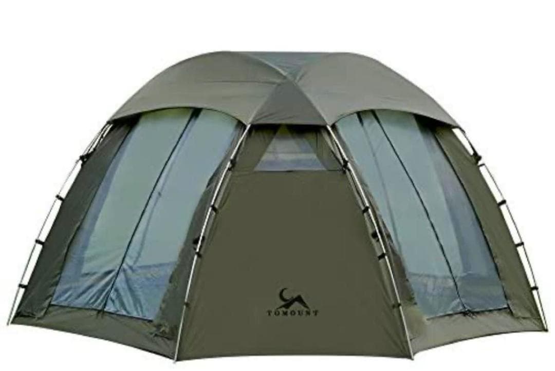 綺麗☆TOMOUNT☆トマウントツーリングドームテント☆オリーブ☆自立型☆煙突可