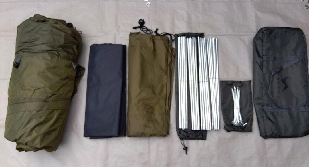 綺麗☆TOMOUNT☆トマウントツーリングドームテント☆オリーブ☆自立型☆煙突可