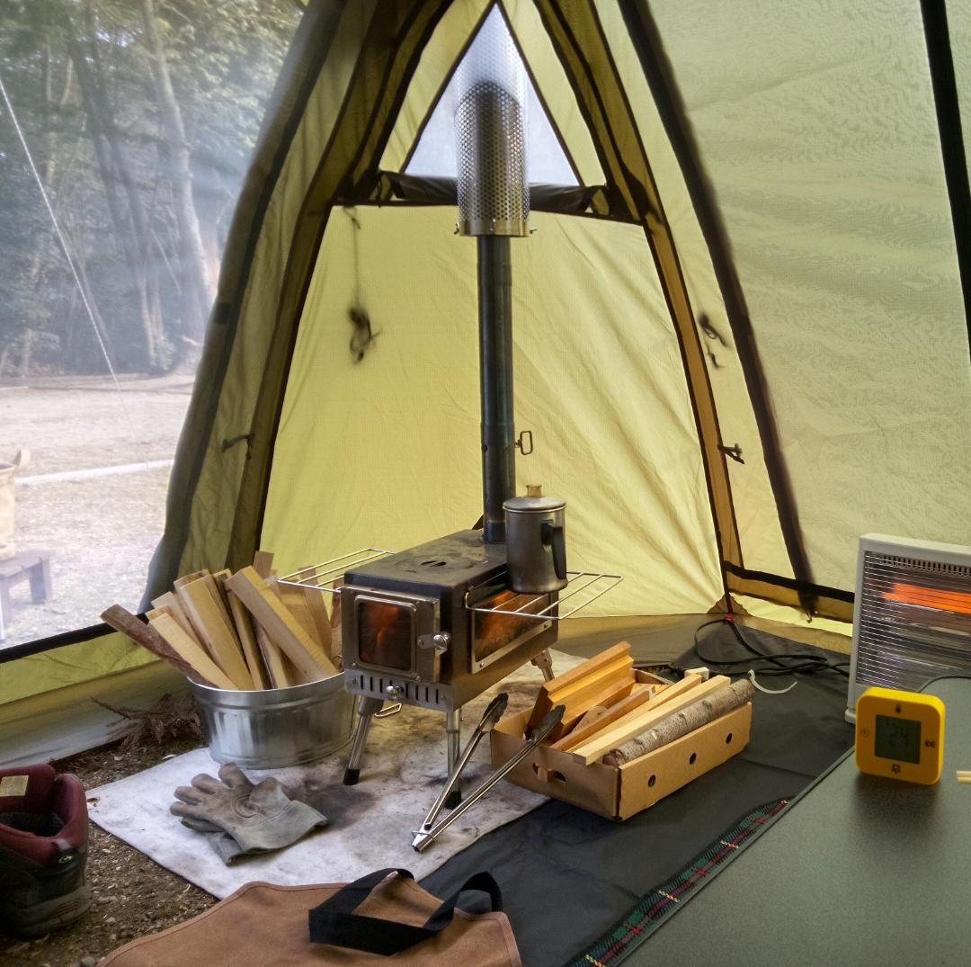 綺麗☆TOMOUNT☆トマウントツーリングドームテント☆オリーブ☆自立型☆煙突可