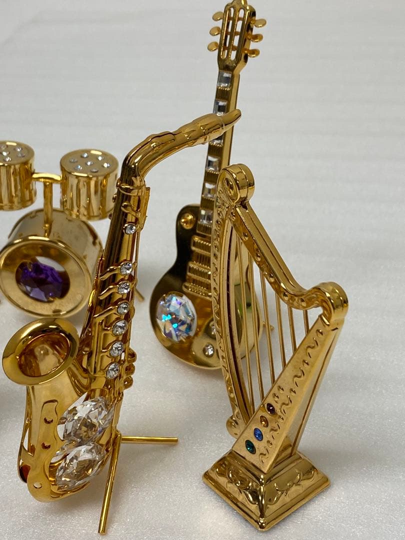 3-2673 スワロフスキー　ミニチュアハイヒール・楽器5点セット