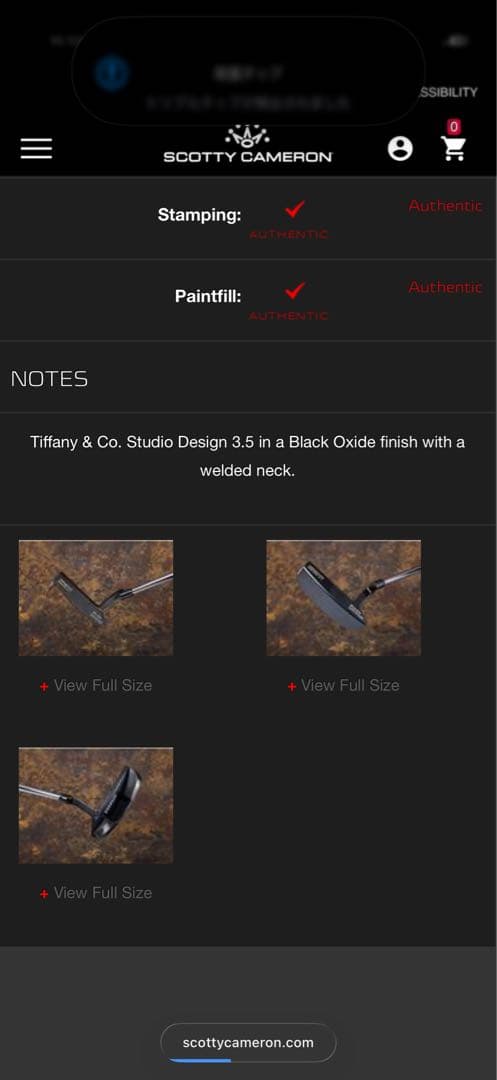 スコッティキャメロン パーソナルパター ティファニーロゴ入り ハンドメイドモデル