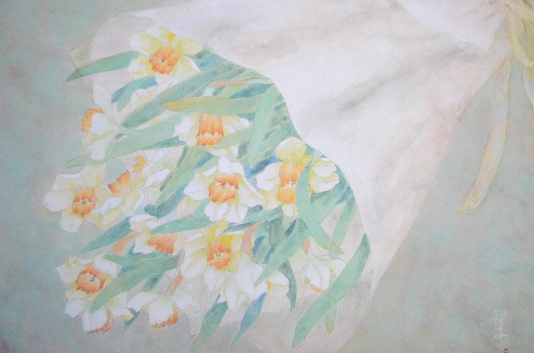 【作品名 「花束」 岩絵の具 日本画】東山魁夷の流派