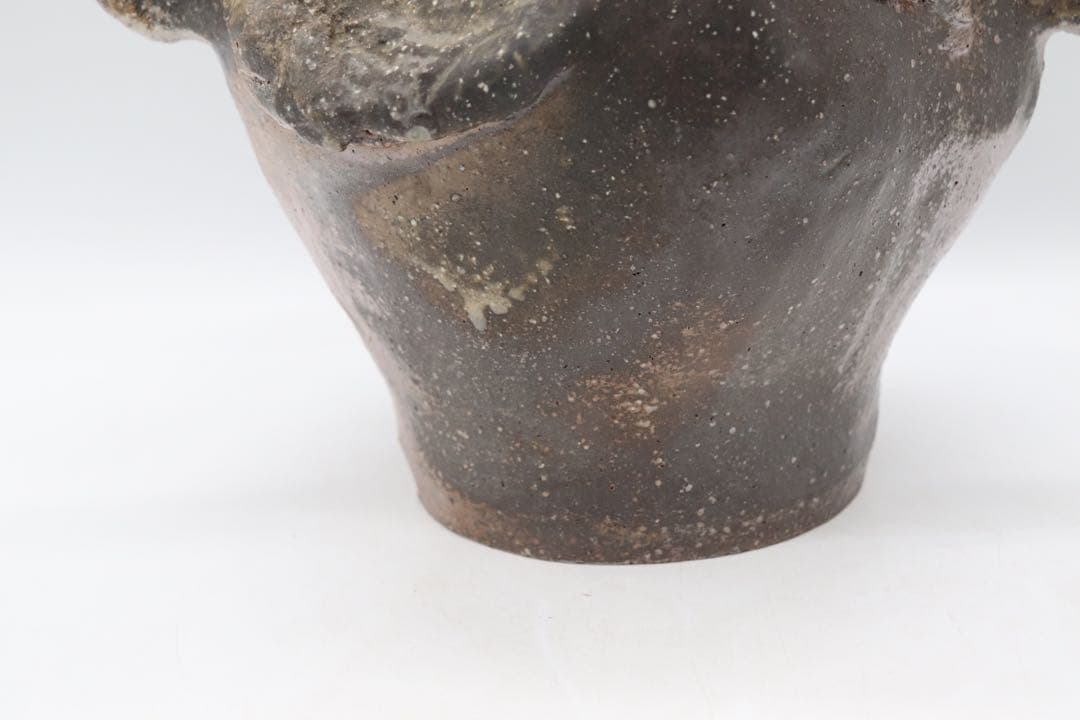 不名作　備前焼　取手付瓶　作家品　共箱　茶道具　送料込み250329