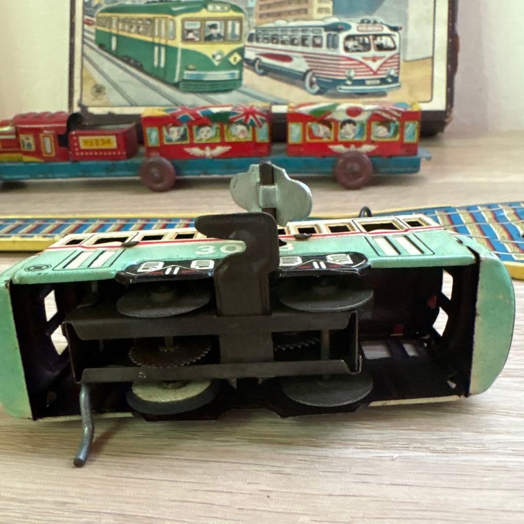 ブリキ　ロータリー電車　蒸気機関車　2点　昭和レトロ　アンティーク 日本製