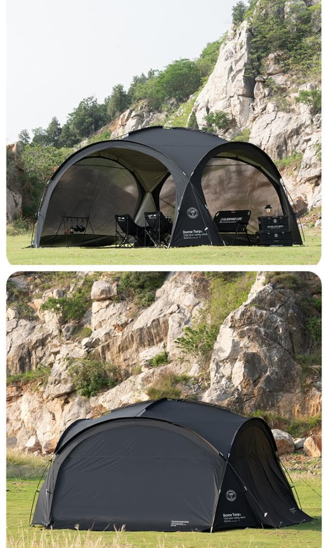 （本体*1 メッシュ窓*4）大型ドームテント UV加工 撥水 防水 キャンプ