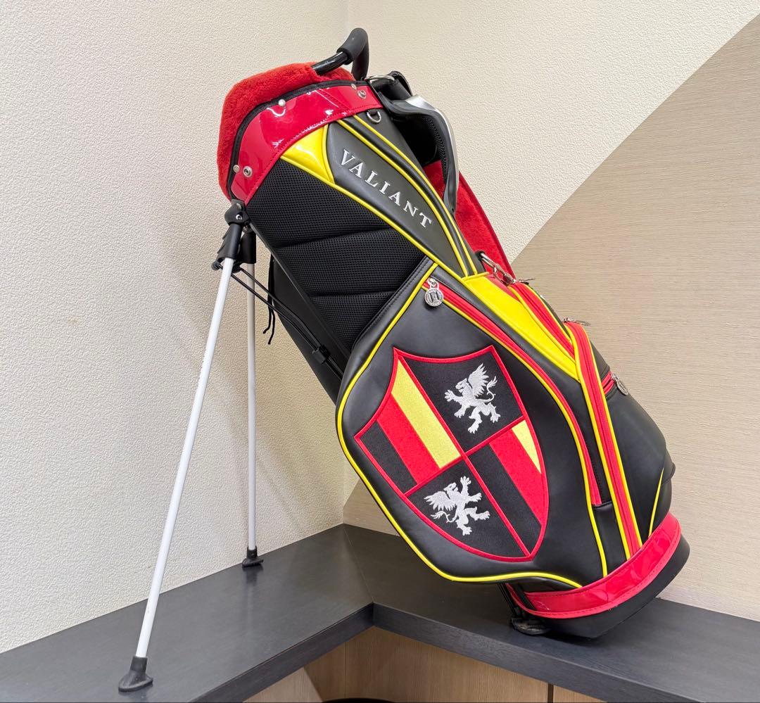 VALIANT スタンド式ゴルフバッグ 黒/赤/黄