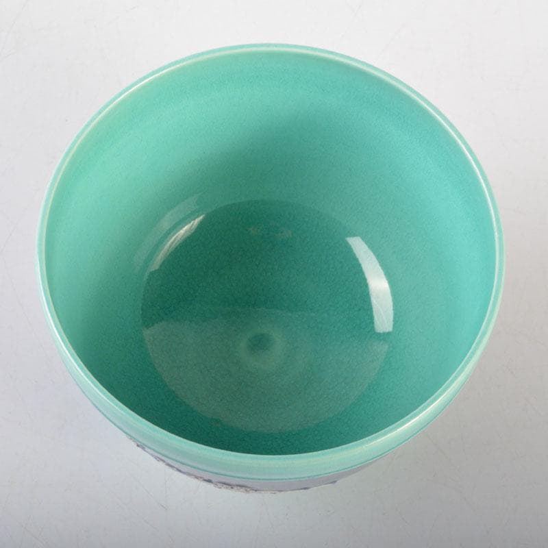 茶道具　交跡焼　堀口登造　シルクロード文　茶碗　共箱　V　6525