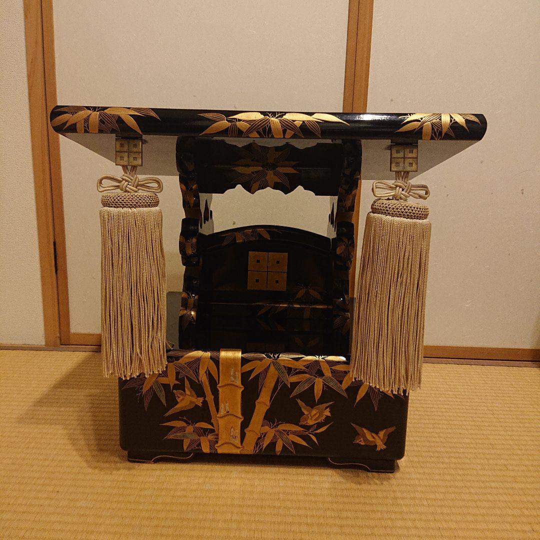 値下げ 螺鈿 浄瑠璃 見台 家紋入り 収納箱つき