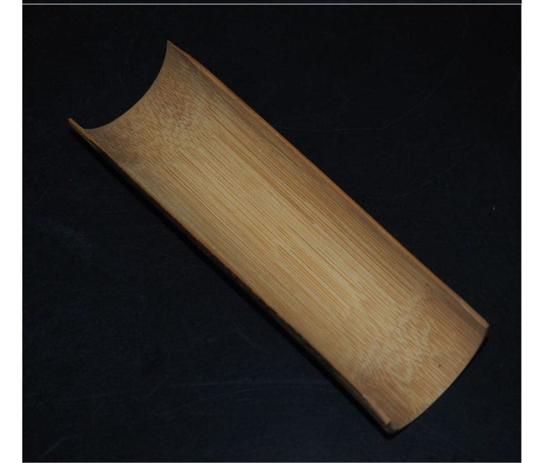 送料無料　作家在銘　斑竹彫茶合/茶則/茶量　煎茶道具