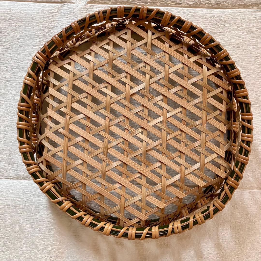 竹籠 盛り籠 青竹 大型 35cm