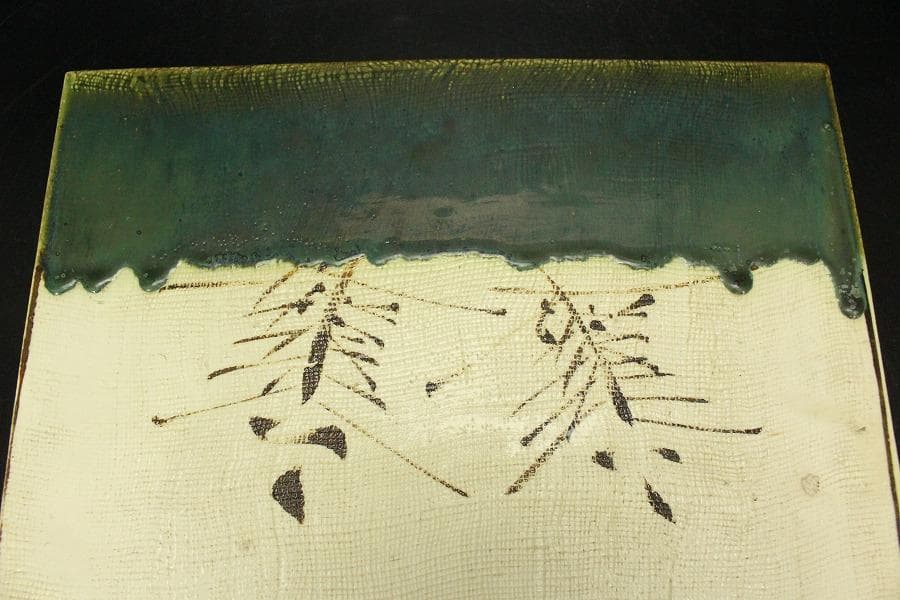 茶道具 織部 敷瓦(ZE723)