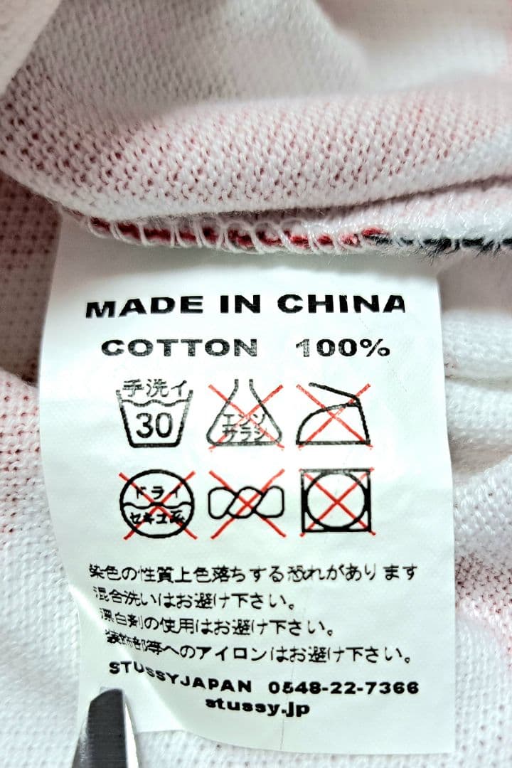 【ゴルフ・S】Stüssy × FL アトミックリング ポロシャツ 白×赤