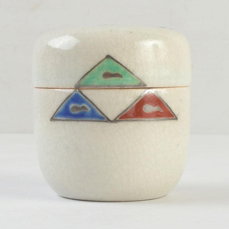 ワンコせんせ　茶道具　真葛焼　色絵　棗　久田宗也極め箱　M　9547