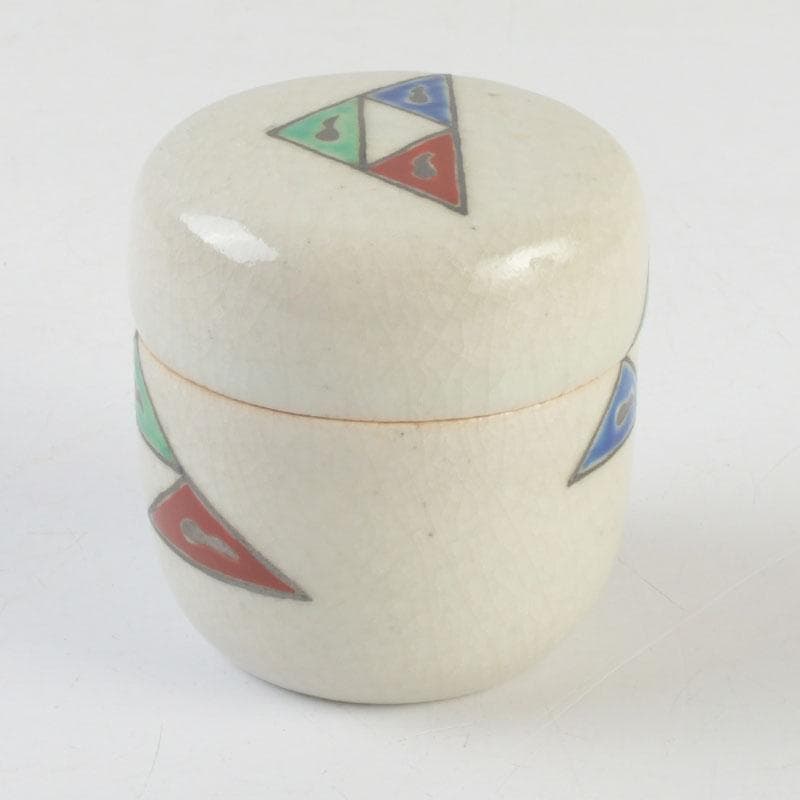 ワンコせんせ　茶道具　真葛焼　色絵　棗　久田宗也極め箱　M　9547