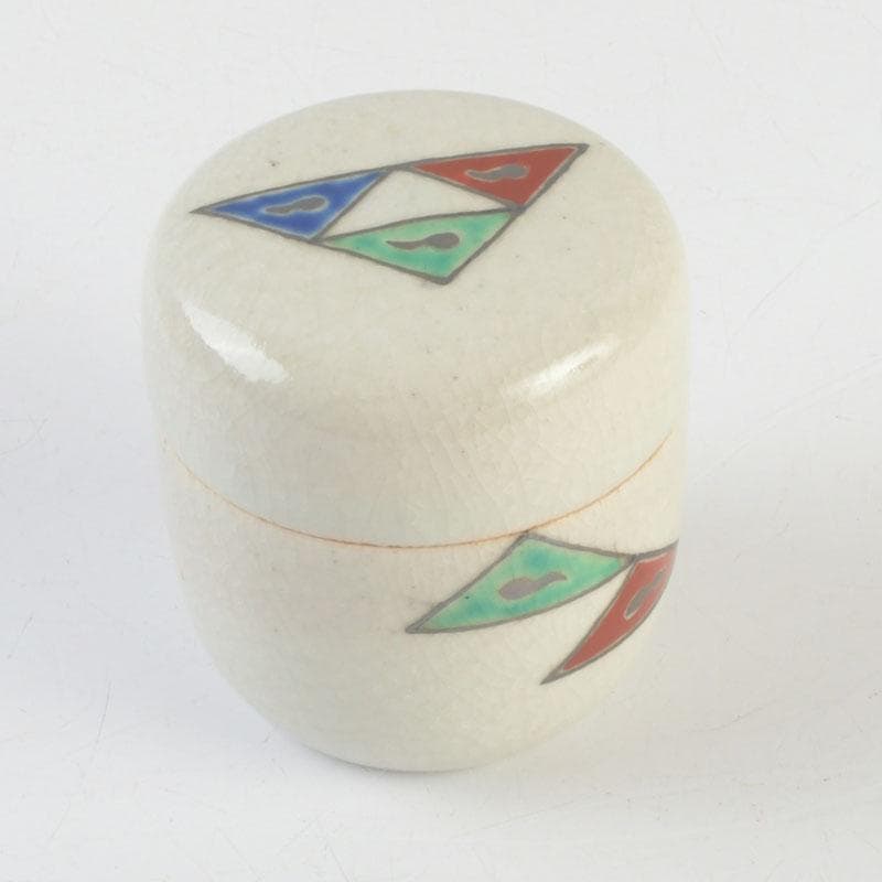 ワンコせんせ　茶道具　真葛焼　色絵　棗　久田宗也極め箱　M　9547