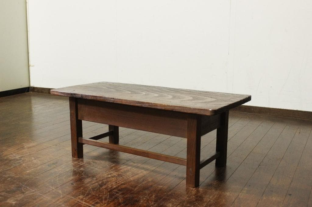 古い風合いの良い引出し付き小机 花台 サイドテーブル 文机 無垢材 古材