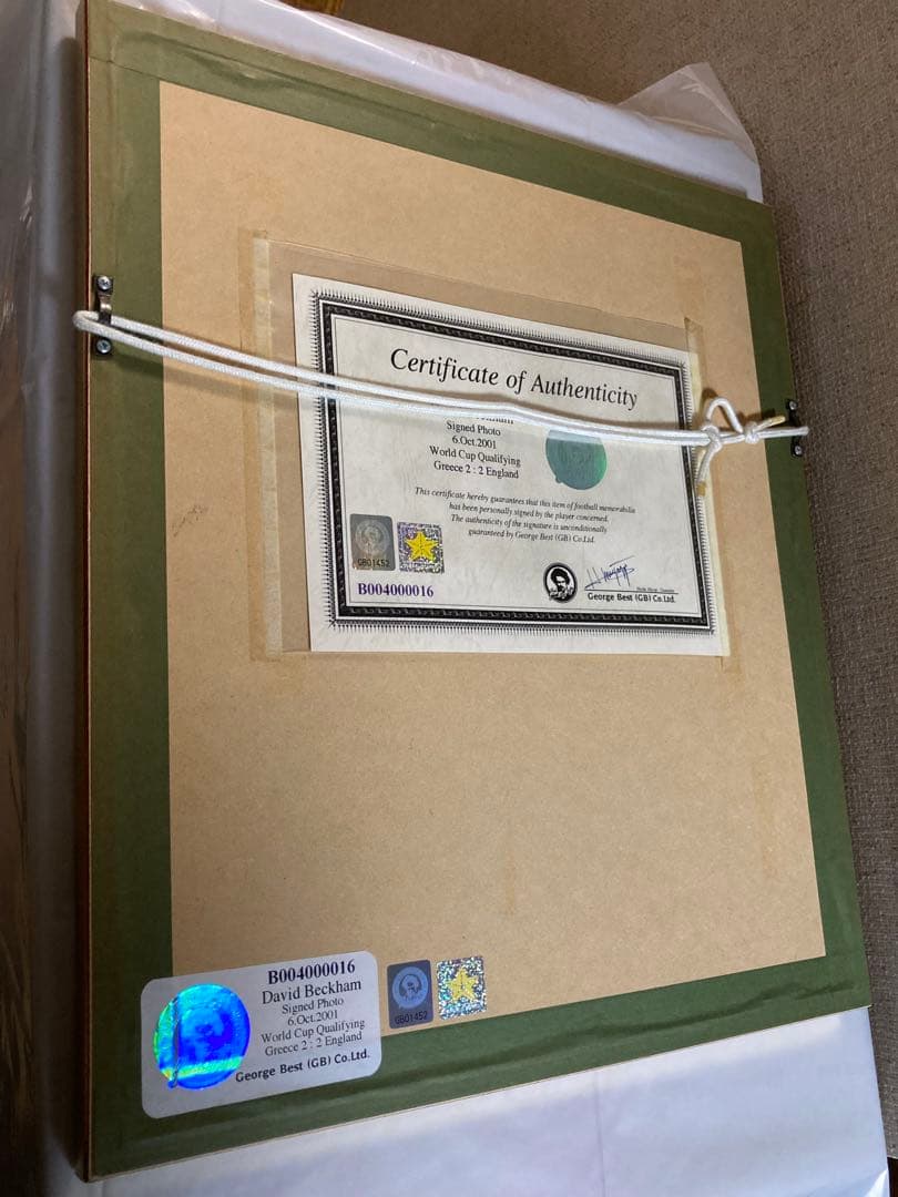 ジョージ・ベスト社 額縁入り サッカー デビット・ベッカム 2002年W杯
