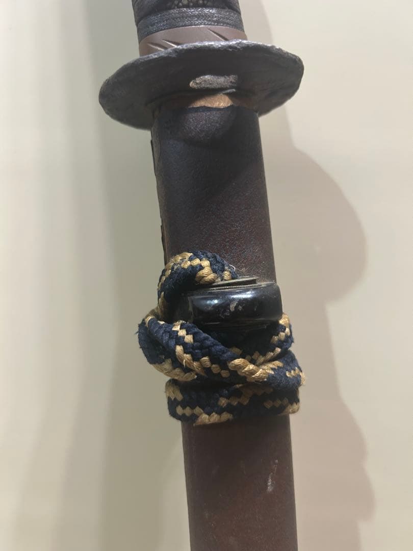 【骨董】脇差し 刃無し 拵え 金着せハバキ