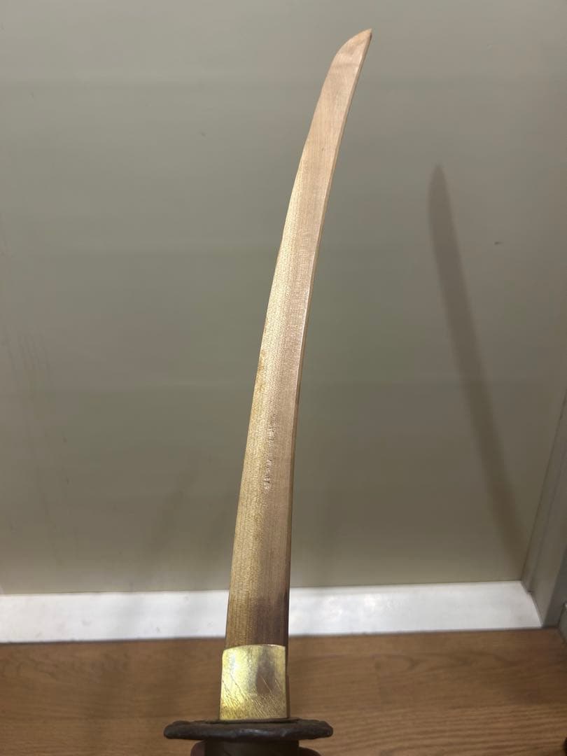 【骨董】脇差し 刃無し 拵え 金着せハバキ