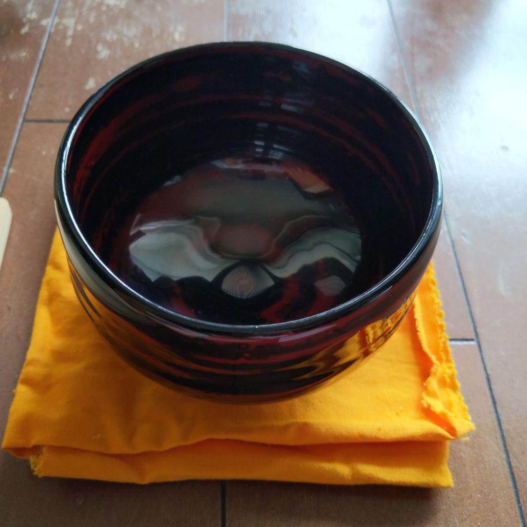 木製茶碗 黒色 約12cm 説明書付き