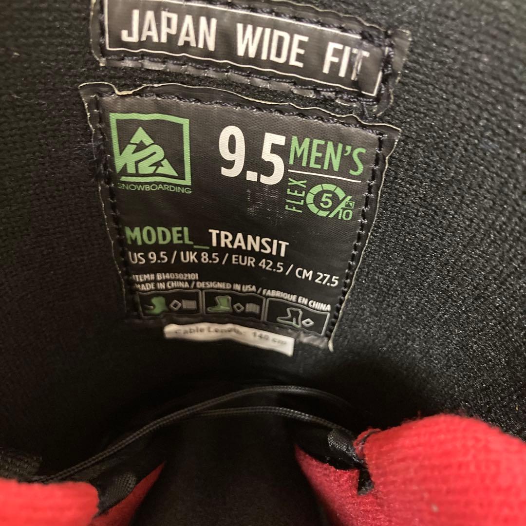 K2 Transit スノーボードブーツ ブラック/レッド 27.5cm