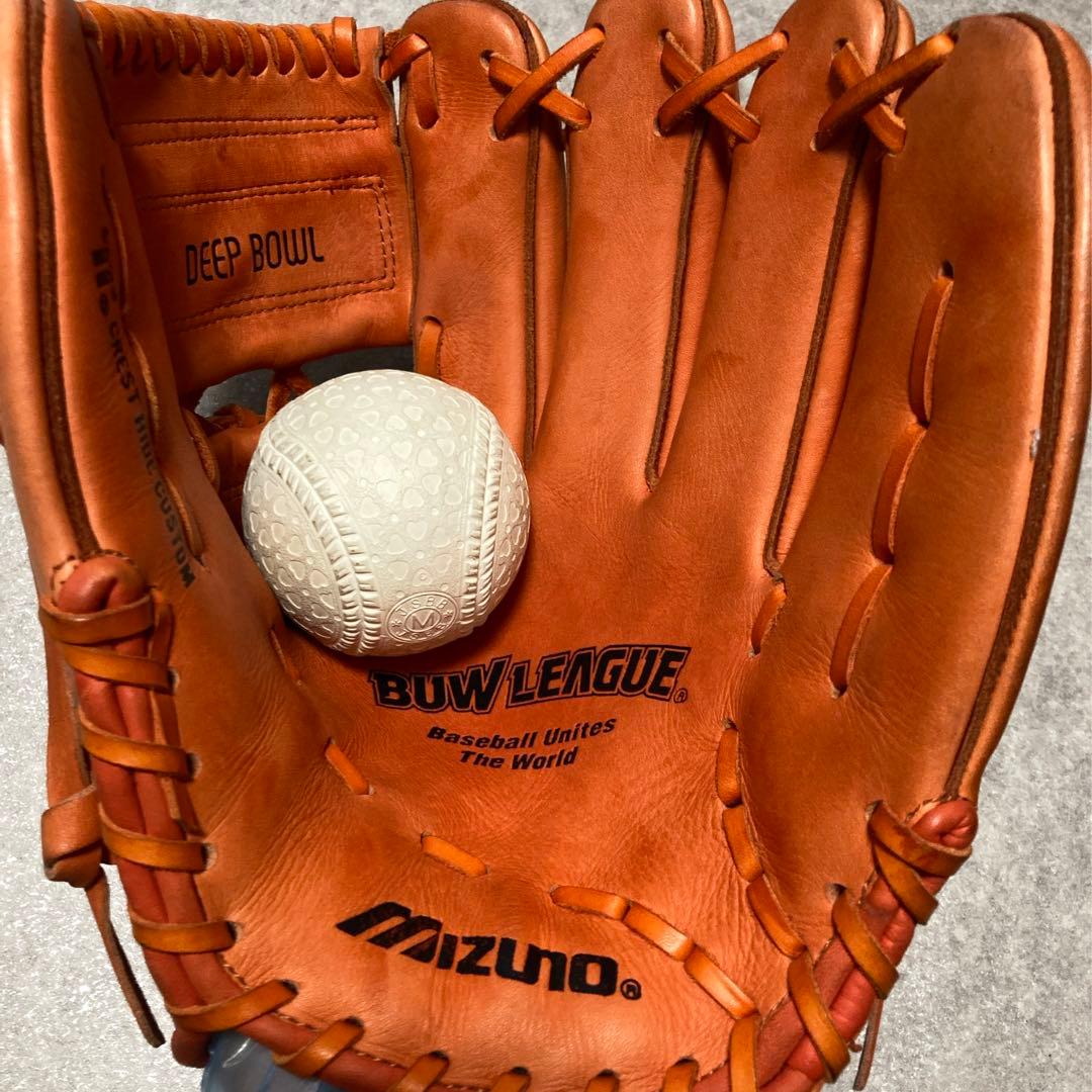 幻の 赤ビュー ミズノ 一般 大人用 軟式 野球 グローブ グラブ