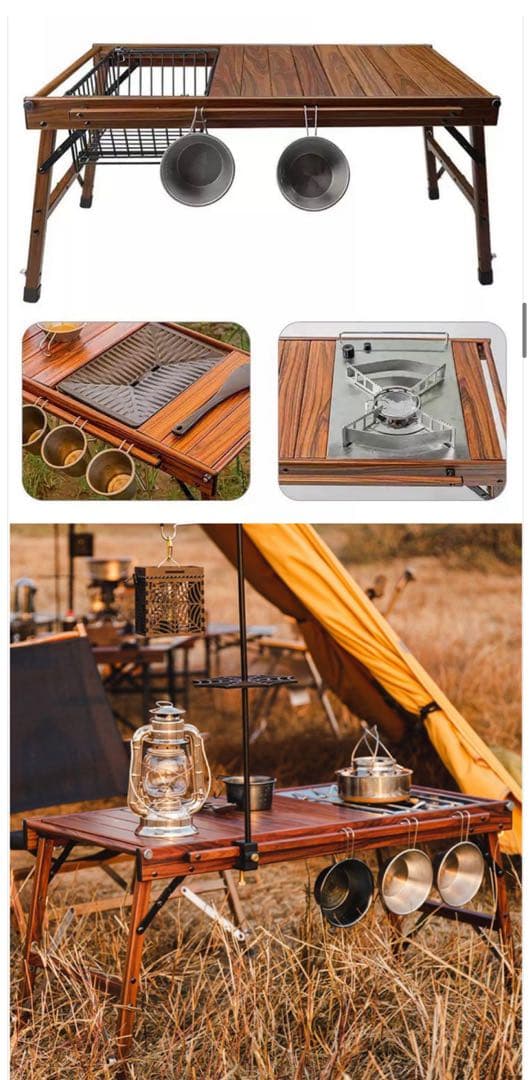 ONWAYフォールディング アルミigtローテーブル2セット+連結ブリッジ