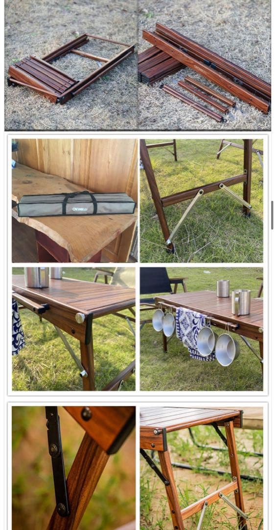 ONWAYフォールディング アルミigtローテーブル2セット+連結ブリッジ