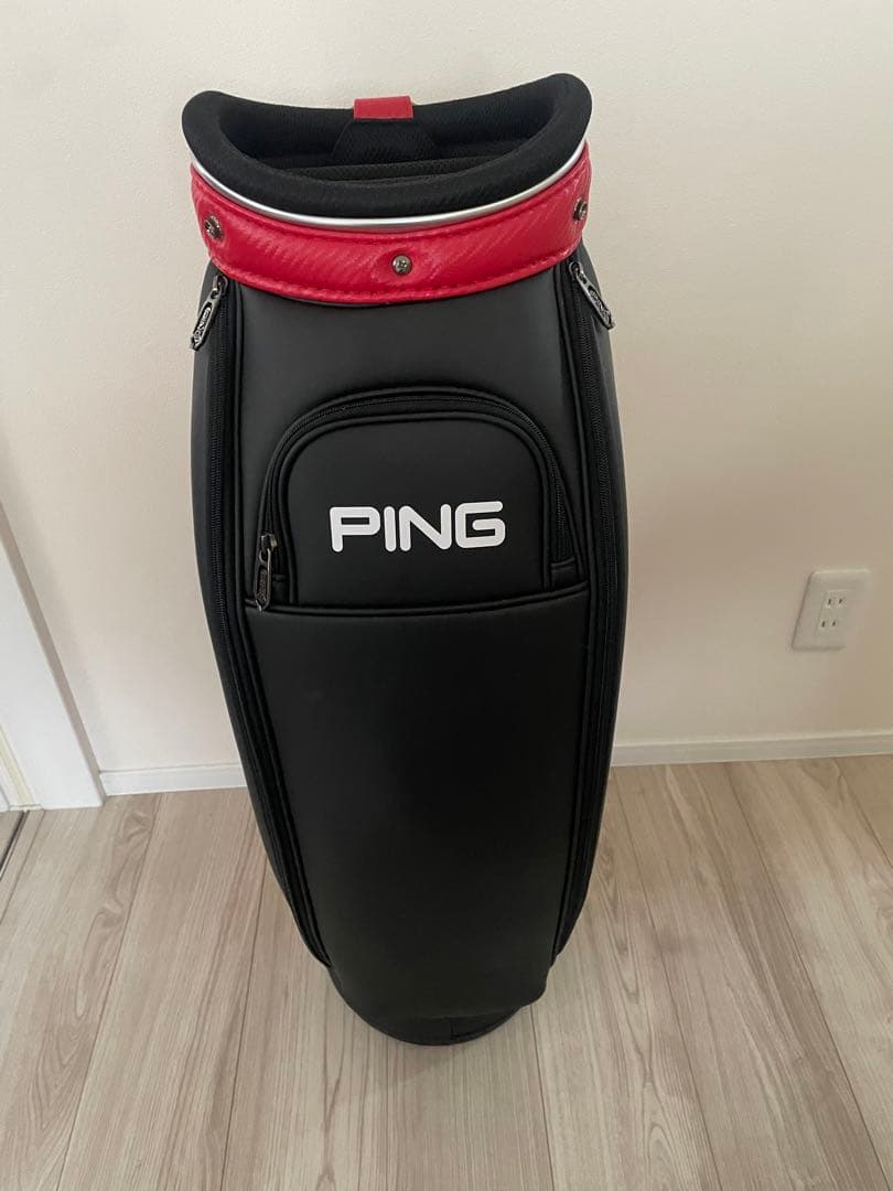 新品　PING キャディバッグ 35544-01 レッド　ブラック
