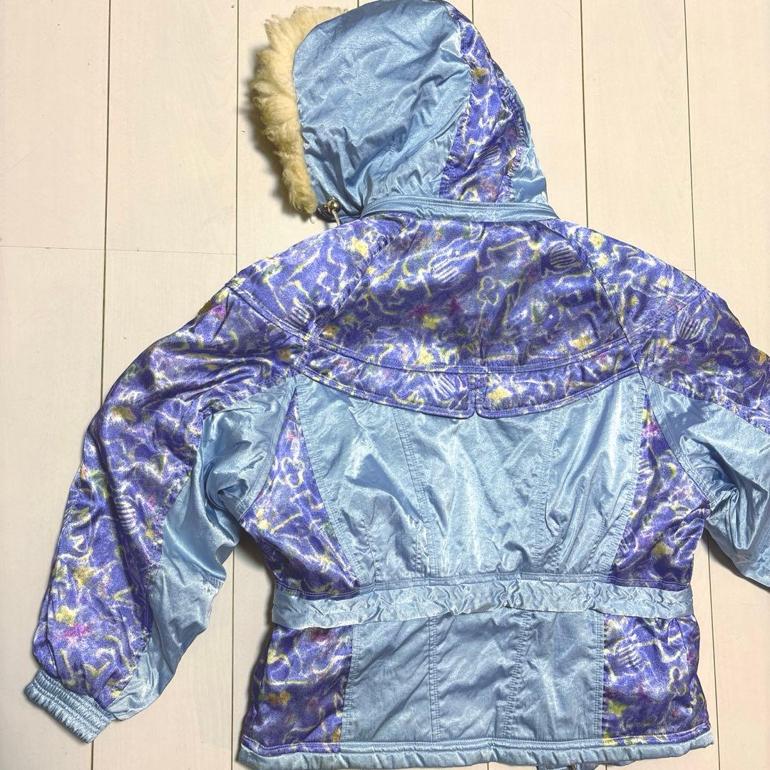 最終値下げヴィンテージ スノーウェア　ウールフード付き上下　スキーウェア金ボタン