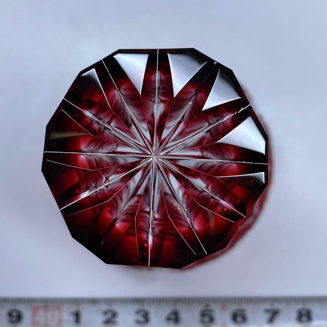 専用島津磯斉 薩摩切子馬上杯 共箱高さ7.8cm東キ7-0902☆1F トカヒサ