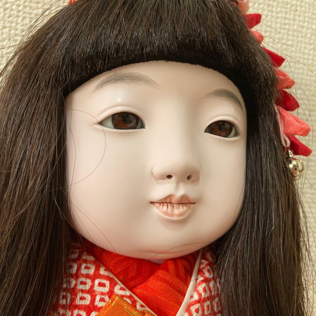 お座り市松人形　東光作　着せ替え可能　縮緬和服　傷なし