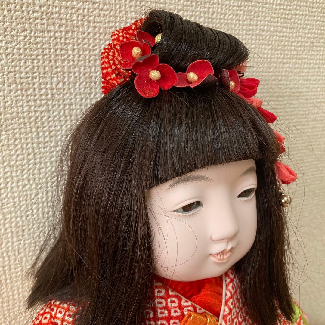 お座り市松人形　東光作　着せ替え可能　縮緬和服　傷なし