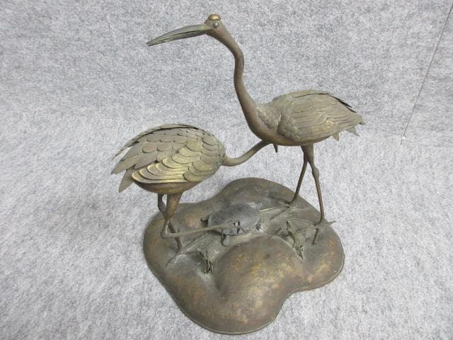 夫婦鶴に亀の置物 [B27867]