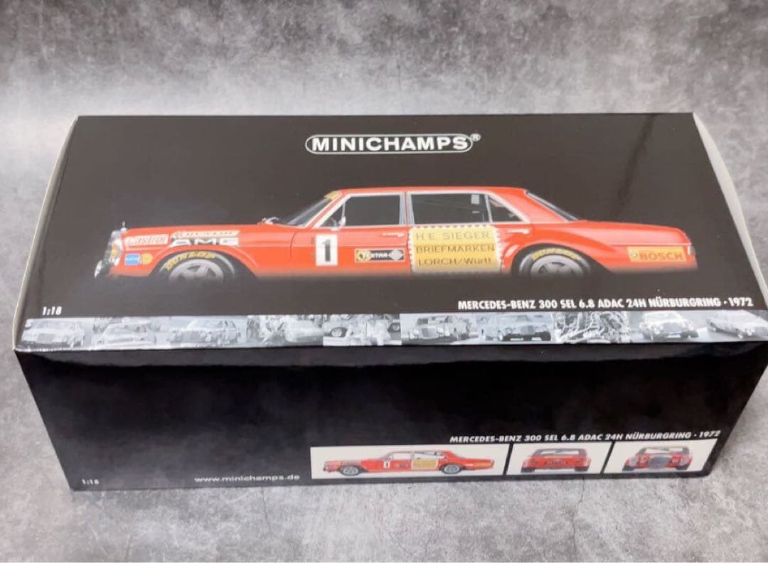 ミニチャンプス 1/18 ベンツ300 SEL 6.8 ADAC 24H