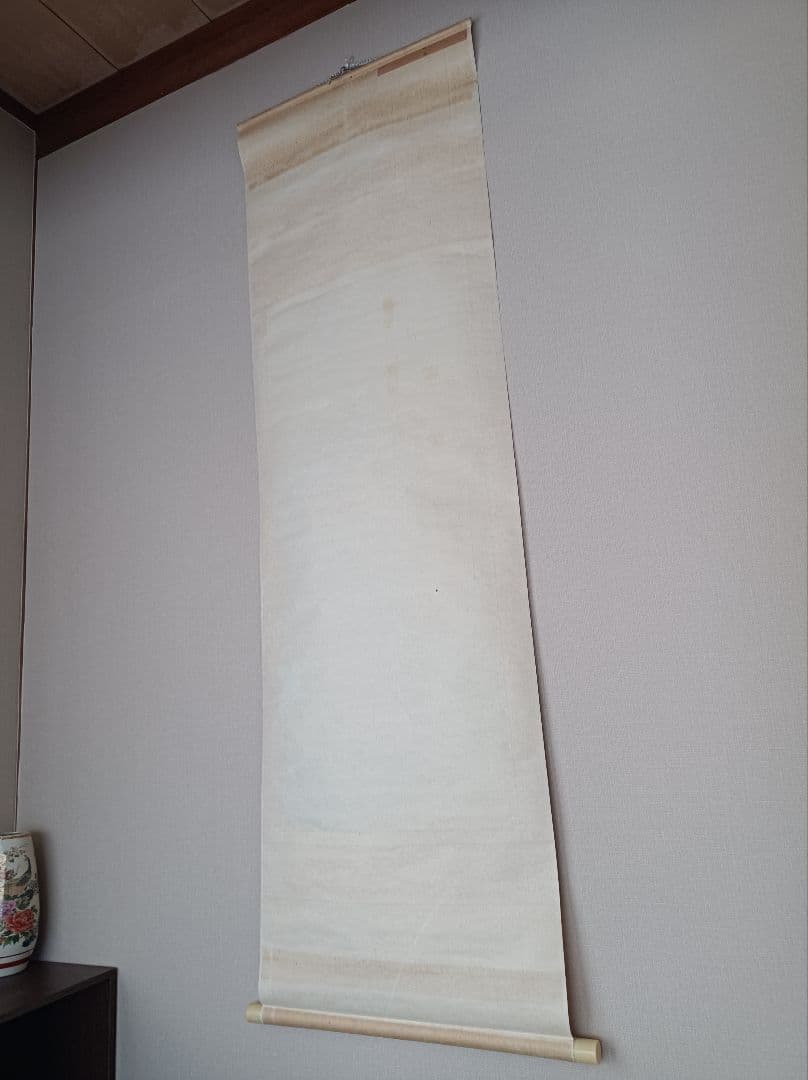 レア おもてなし 軸 絵 龍脈 金運 山水 滝 中国風水 美術 骨董 インテリア