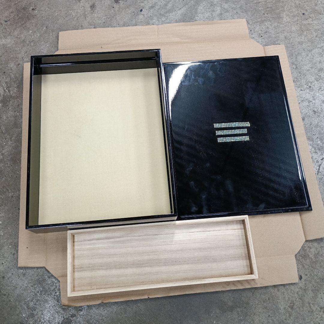 中古漆箱　文箱　菊紋　皇室　記念品　紫綬褒章