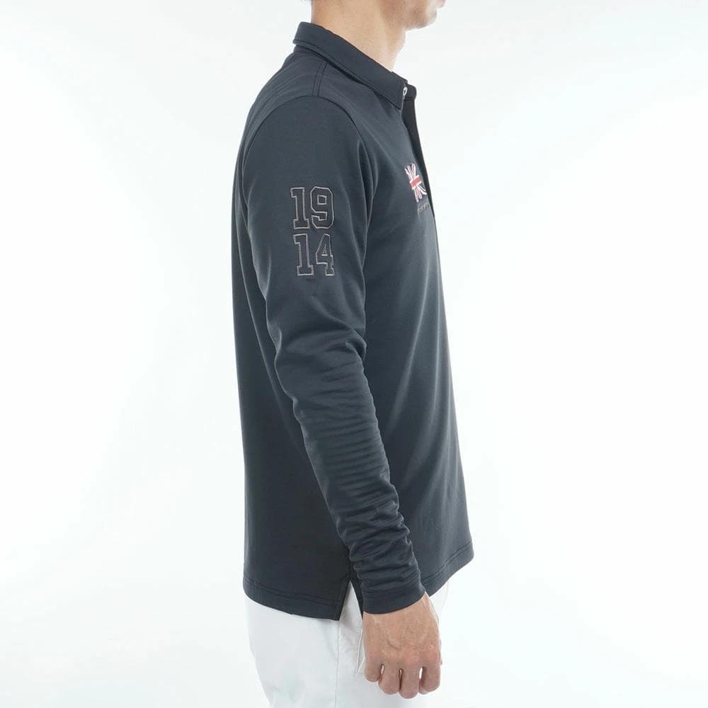 アドミラル ゴルフ フラッグシャツ〔速ポカ〕【L寸】ブラック　adma590