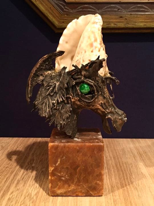 【骨董】馬の鉄製彫刻