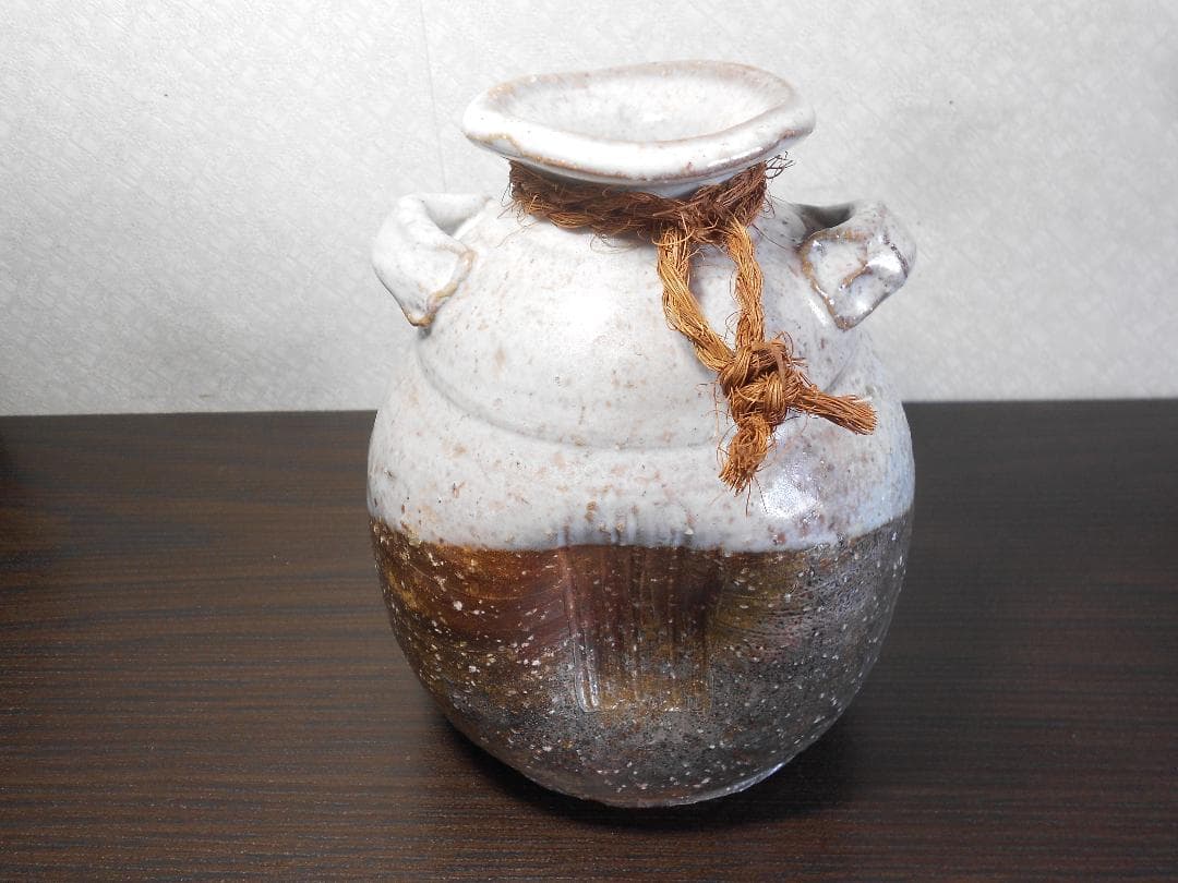 【稀な】　１３代　田原陶兵衛　造　灰被り掛花入