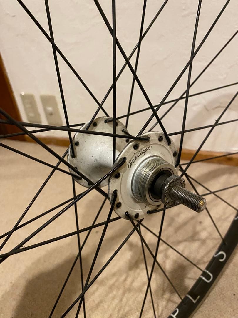 【希少ホワイトハブ】エイチプラスサン 700c ピストホイール前後 njs 競輪