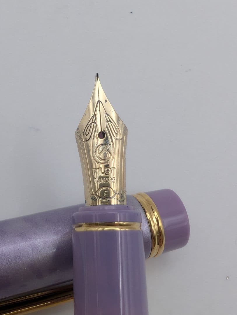 PILOT 万年筆 紫色 マーブル 14K