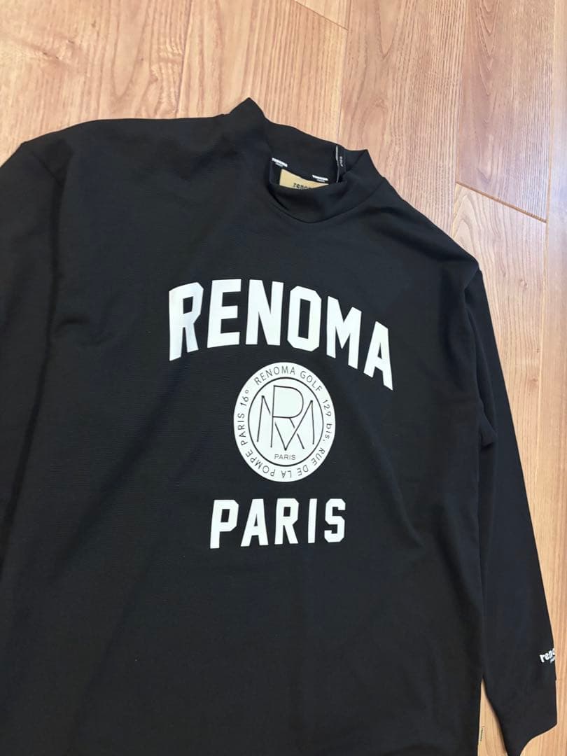 レノマゴルフ　カノコモックネックシャツ　L ブラック