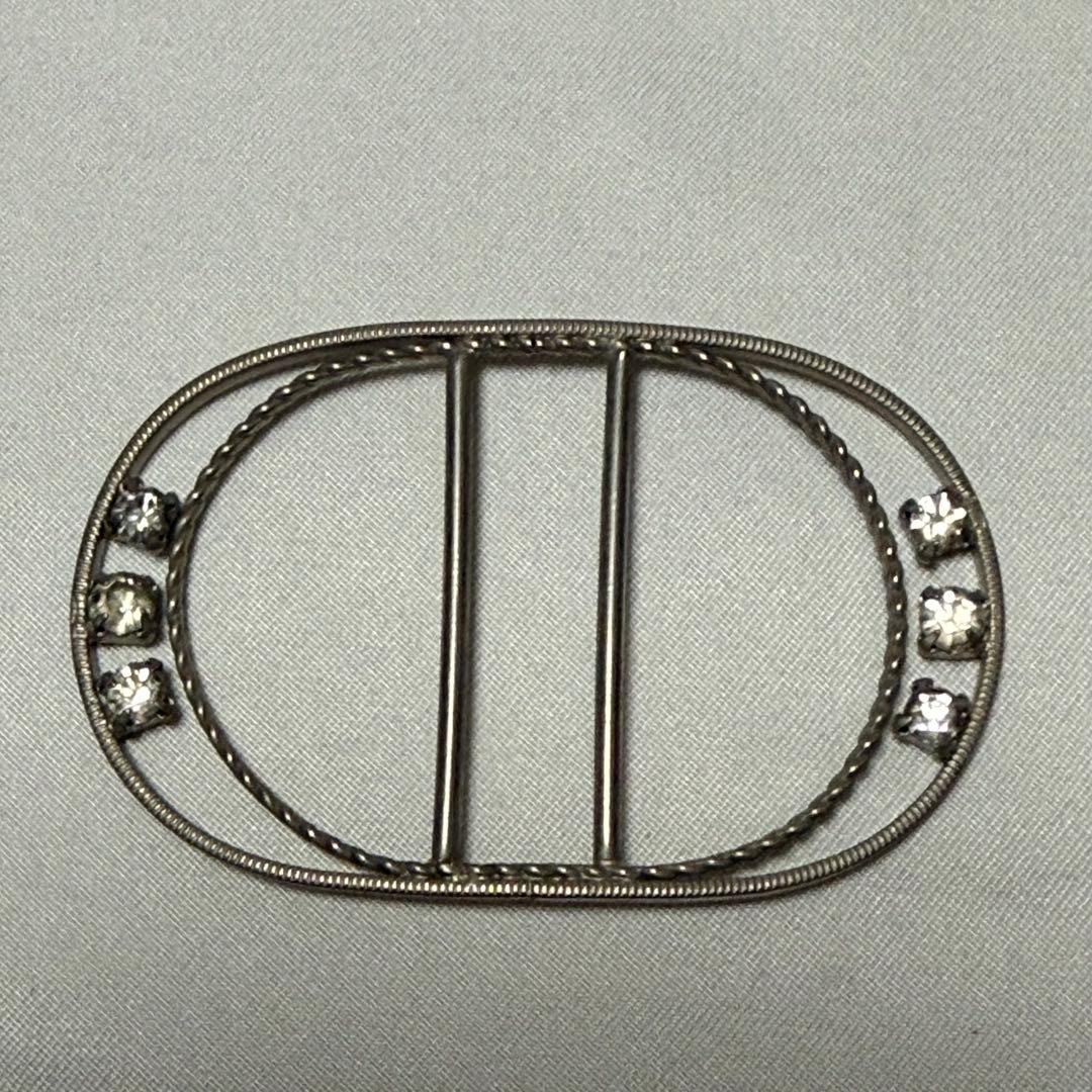 アンティーク 楕円形 ライトストーン バックル レトロ 7セット