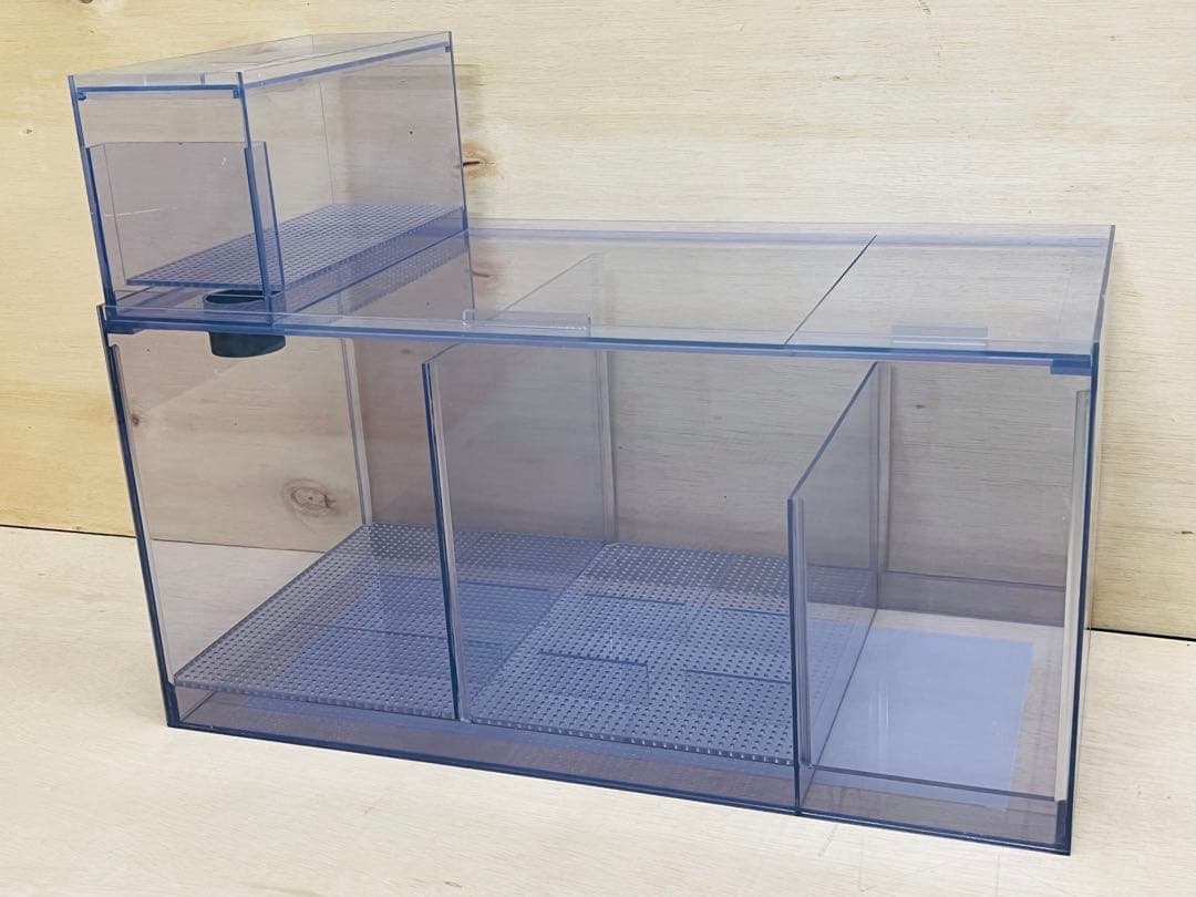 Ｗ750×Ｄ300×Ｈ300 オーバーフロー水槽用塩ビ濾過槽+ウールBOX